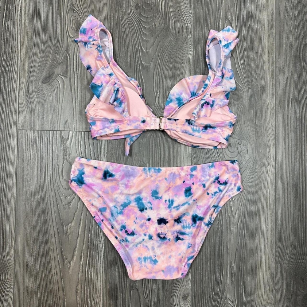 Pink and Blue Tie-Dye Bikini Set